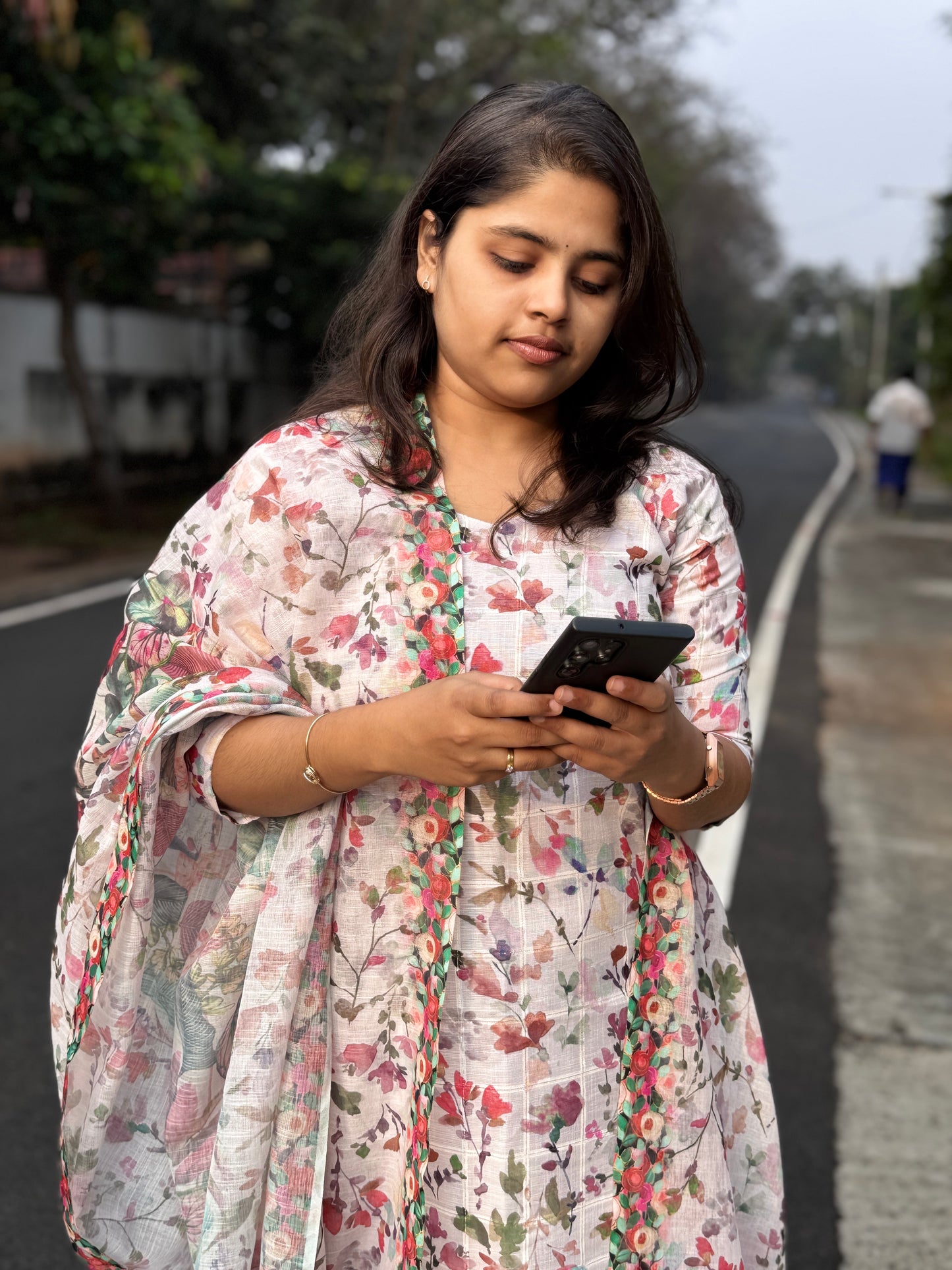 Linen Floral Kurti set