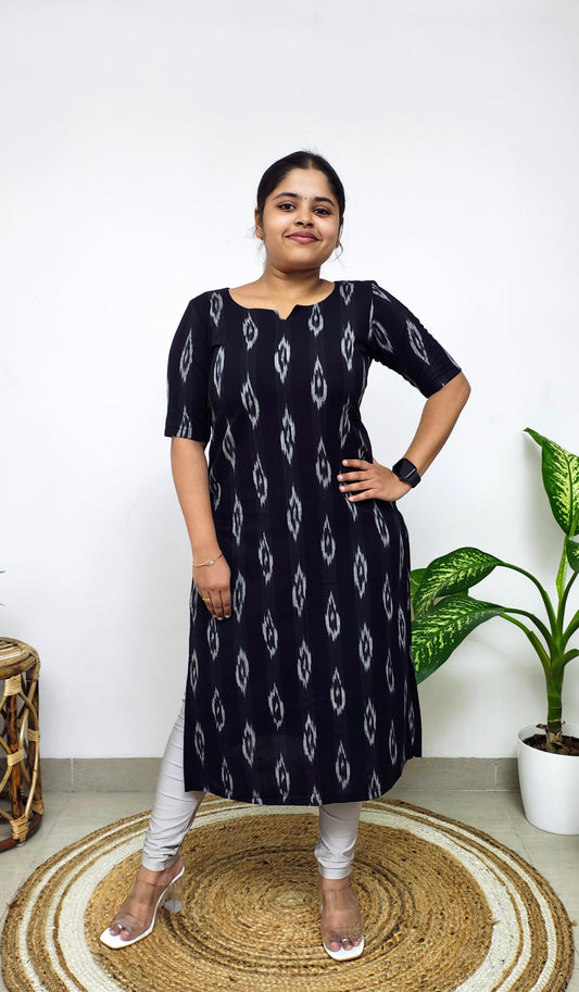 Black & white Ikat Kurti