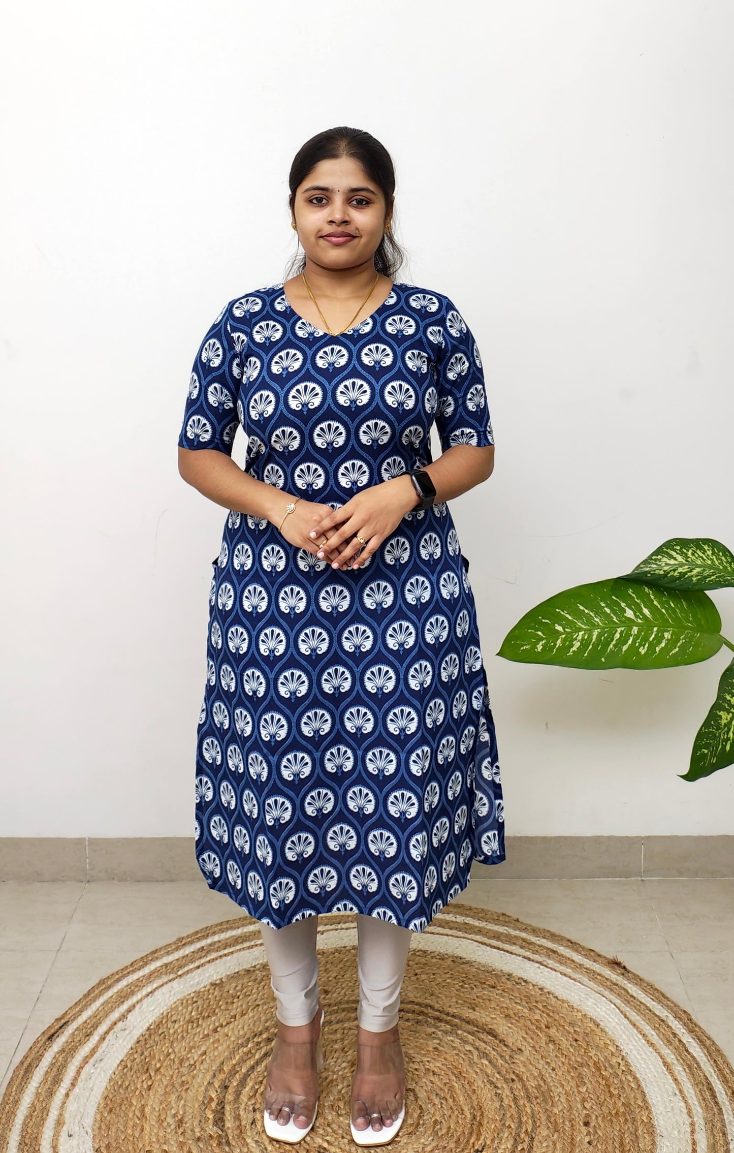 Cotton Print Kurti - Indigo Ilaigal